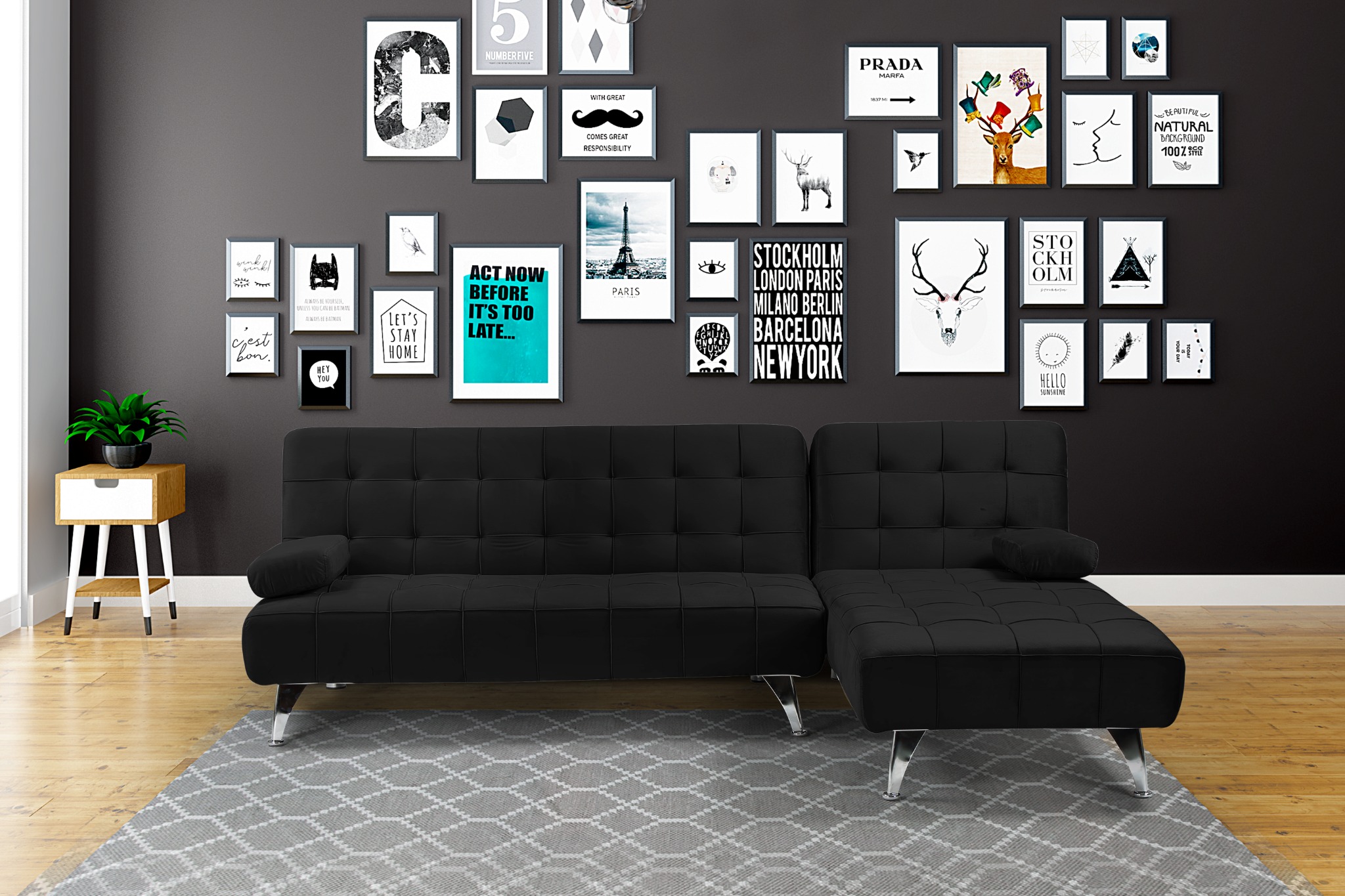 SOFA AROA TERCIO PELO NEGRO